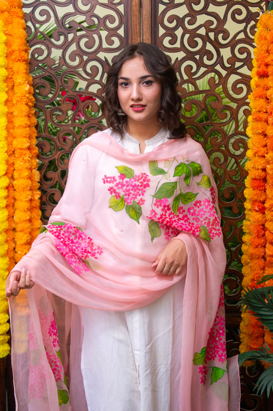 Serenade of Hydrangea Dupatta