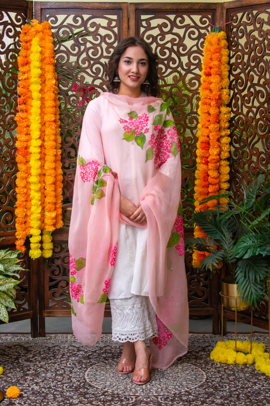 Serenade of Hydrangea Dupatta